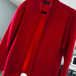 Karen Scott Red Cardigan